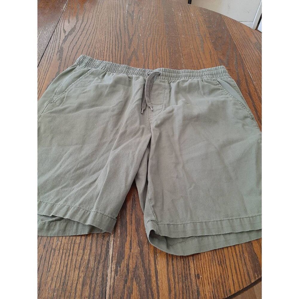 Large Sonoma Army Olive Green High Rise Elastic Drawstring Waist Cotton Shorts